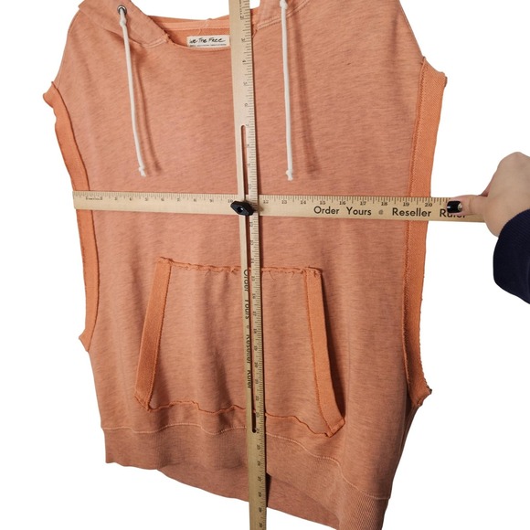 We The Free Hoodie Womens Small Orange Donny Vest Pullover Cotton Kangaroo - Picture 8 of 12